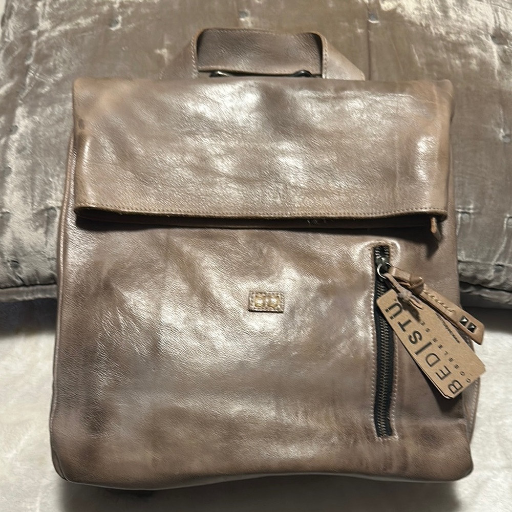 BED|STU Howie Tan-Gray Leather Distressed Unisex Backpack NWT

100% AUTHENTIC